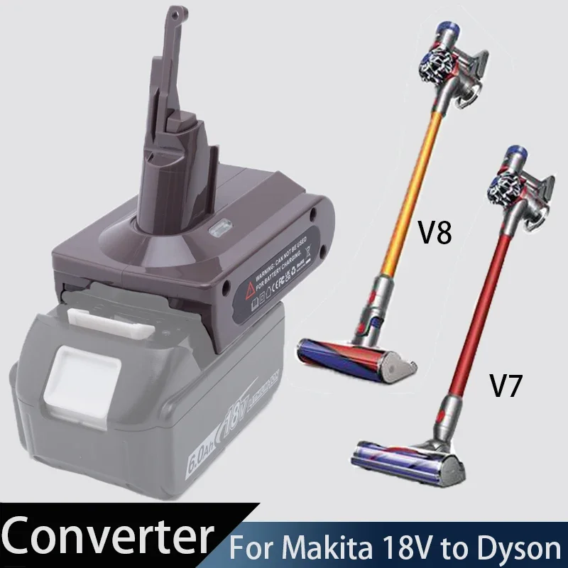 Battery Converter for Makita 18V to Dyson 22V V7   V8 lithium-ion vacuum cleaner battery converter（Without Battery） adapter for 18 20v makita dewalt milwaukee bosch 18v lithium battery converter to for dyson v7 v8 battery vacuum cleaner