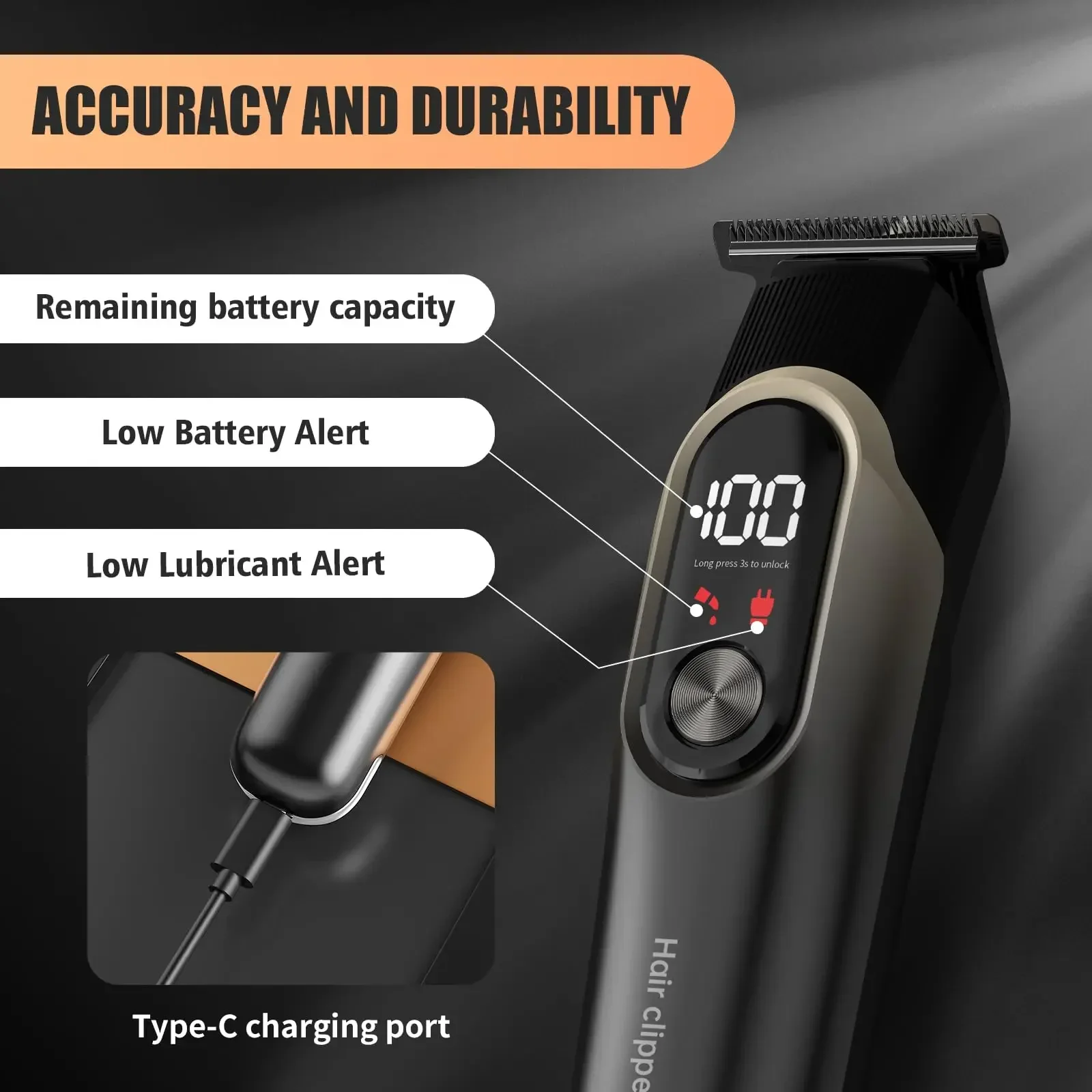 Hair Clippers for Men Professional 5 in 1 Cord/Cordless Beard Nose Ear Body Grooming Kit Hair Clipper Trimmer with Smart Charge 2