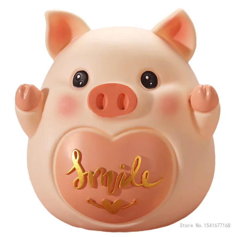 Piggy Bank Vinyl Anti-drop Coin Safe Deposit Box, Cute Pig Money Boxes, Saving Jar, Home Decorations, Children's Gifts, New, 1Pc