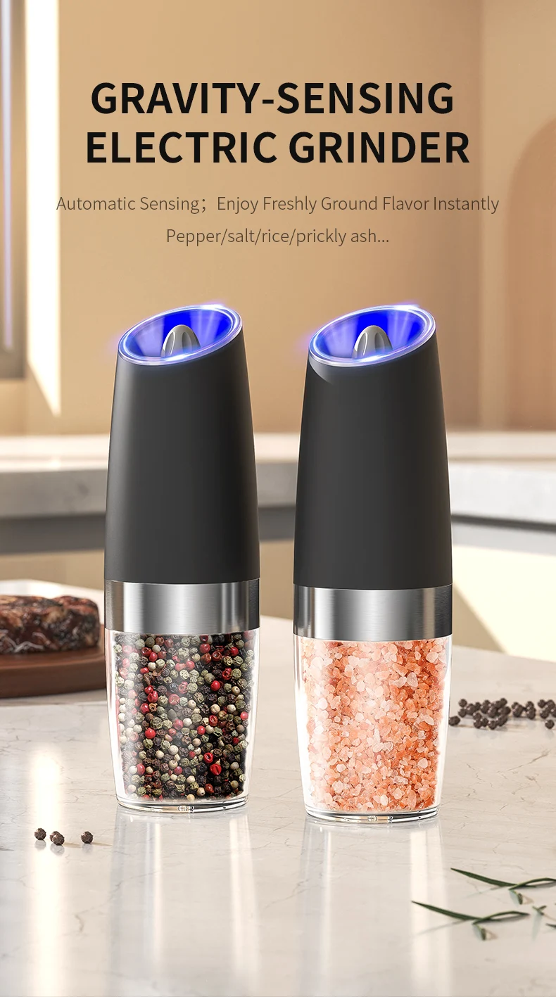 1/2PCS Electric Salt And Pepper Grinder with LED Light Gravity Sensing Adjustable Spice Mills Cordless Automatic Kitchen Gadget 2 küchexyz.de S6ccea3dfee6b4049aa1b3d9a9140893cq küchexyz.de Best Price | Fast Delivery |Quality Product 1/2PCS Electric Salt And Pepper Grinder with LED Light Gravity Sensing Adjustable Spice Mills Cordless Automatic Kitchen Gadget