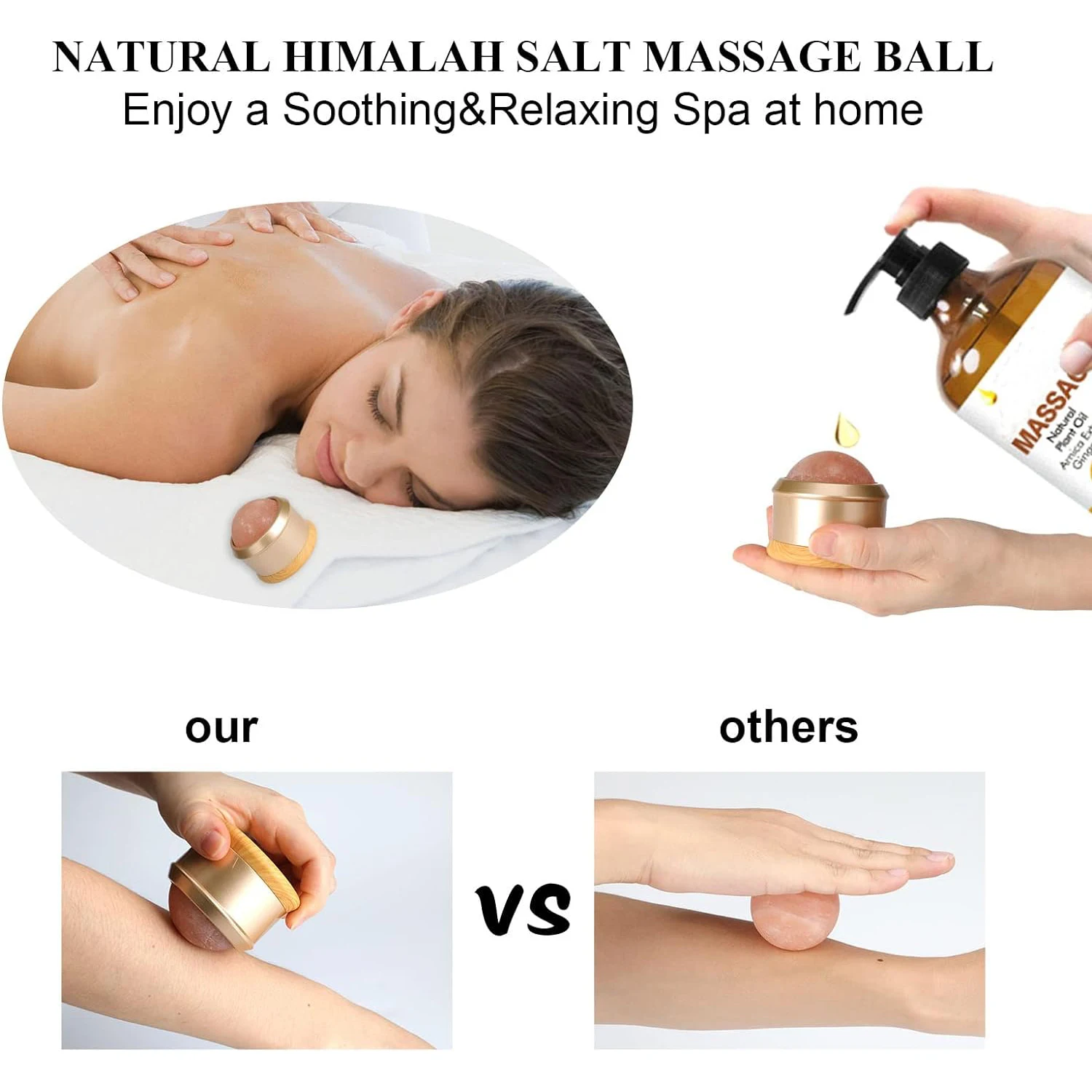 Acrylic And Wood Massage Salt Ball Ice Roller Neck Cervical Jade Scraping Massage Roller Massager Easy Use For Daily Skin Care