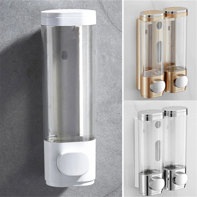 Bathroom Wall Mounted Hand Press Shower Soap Liquid Shampoo Dispenser