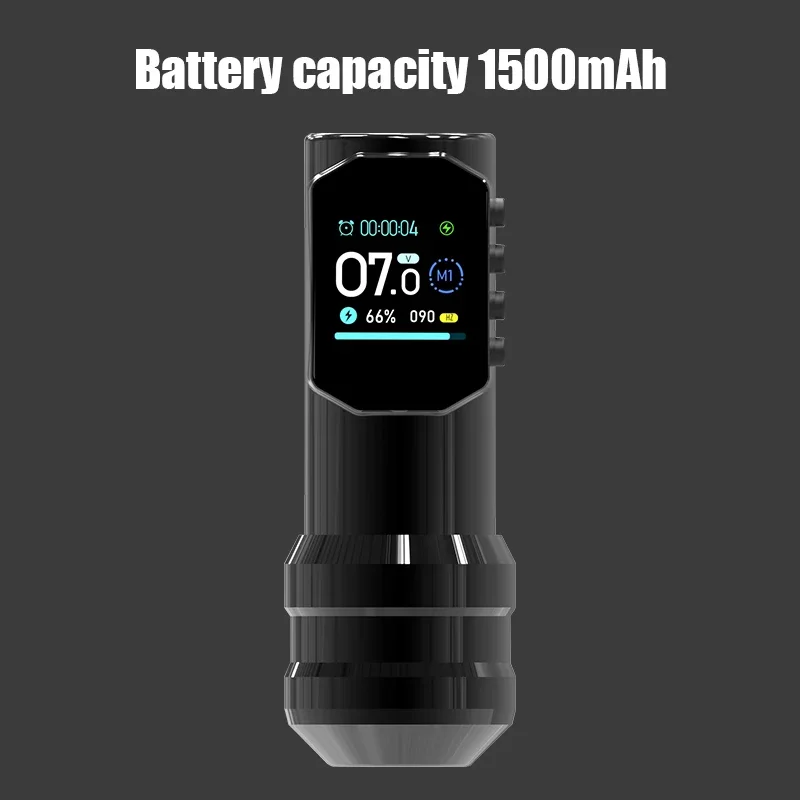 Black Warrior Grande schermo a colori Display digitale DM Macchina per tatuaggi wireless 1500mAh Potente motore a basso rumore per trucco permanente - immagine 5