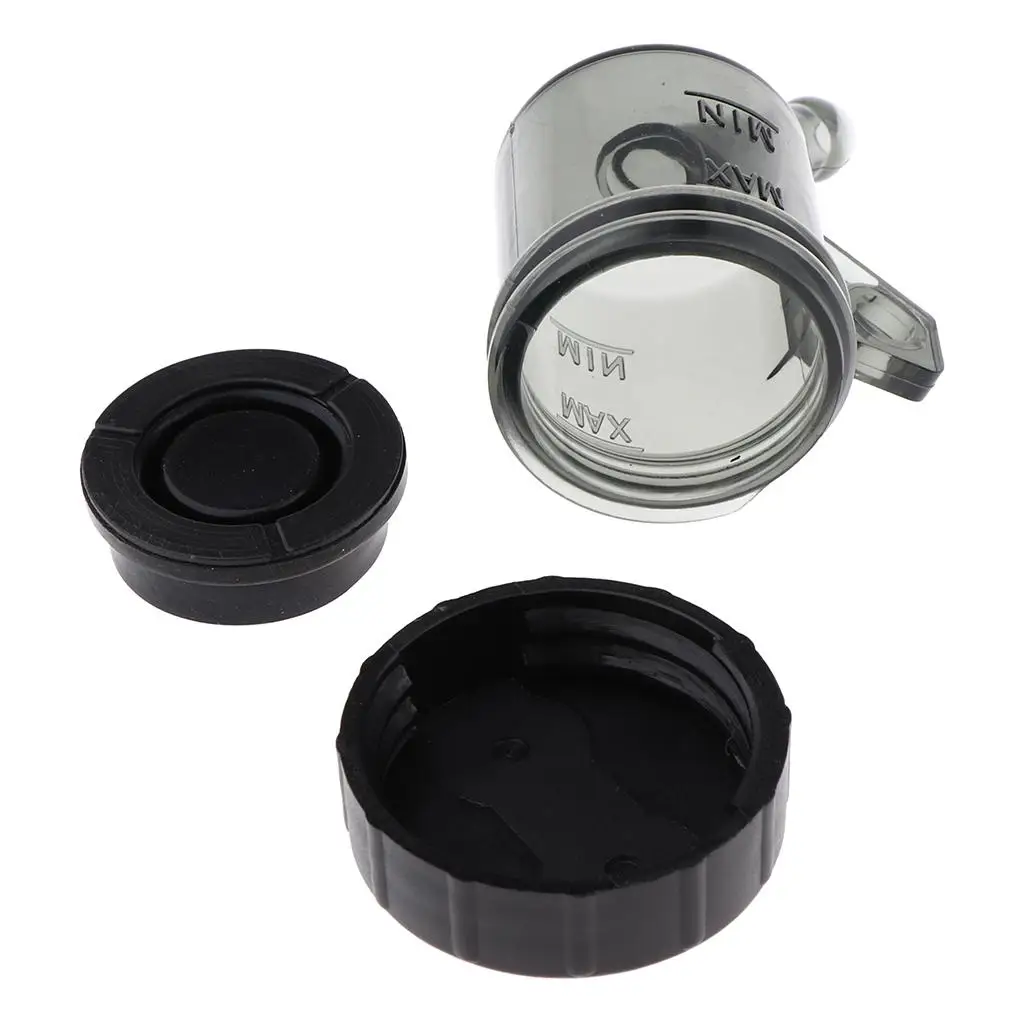 2X Plastic Motorcycle Brake Fluid Reservoir Black Expansion Tank