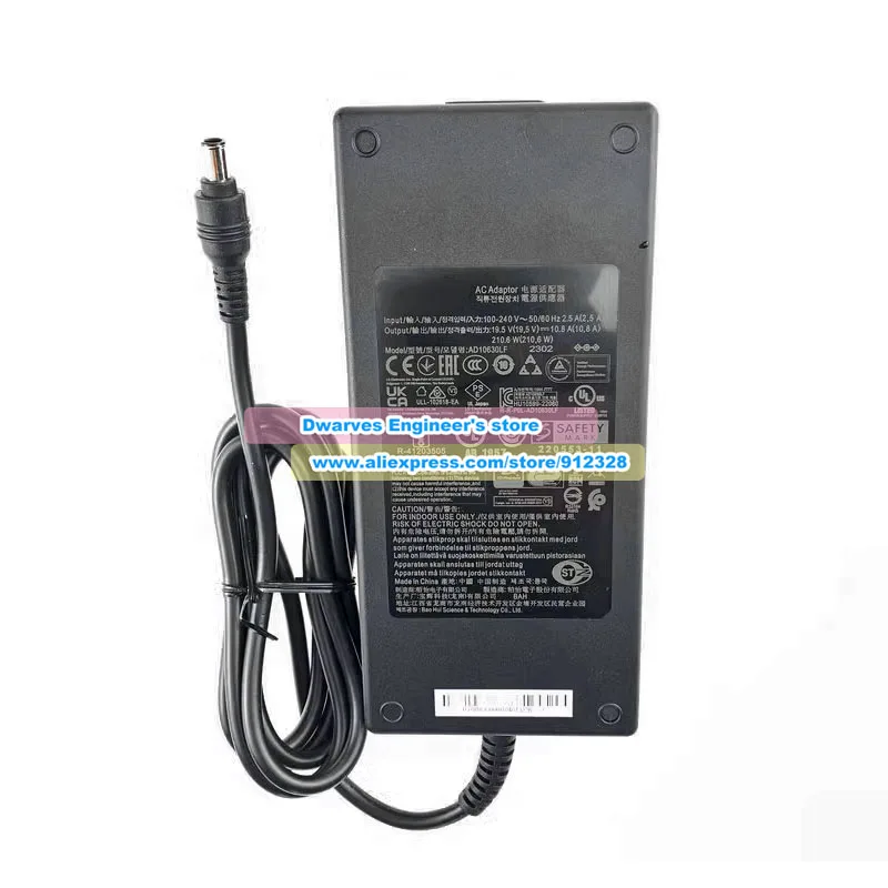 210W AD10630LF AC 어댑터 19.5V 10.8A LG 32GQ950 32GS95UV 32GS95UE 27EP950 28MQ780 38UC99 32UD99 45GR95QE 모니터용
