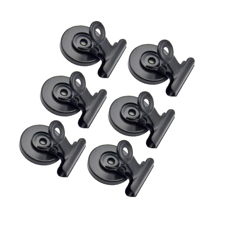 Clips magnétiques ronds en métal noir 31mm, 6 pièces, pour réfrigérateur,  mur aimants recettes carte Note Message support de pince matériaux de  bureau - AliExpress