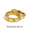 MamacitaSlay 316L Stainless Steel Zircon Star Ring 18K Gold Plated Waterproof Jewelry Women's Classic Ring High Quality Gift