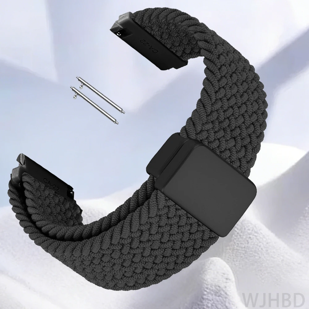Magnetic Buckle Nylon Watch Strap - Premium Adjustable Band, 22mm/20mm