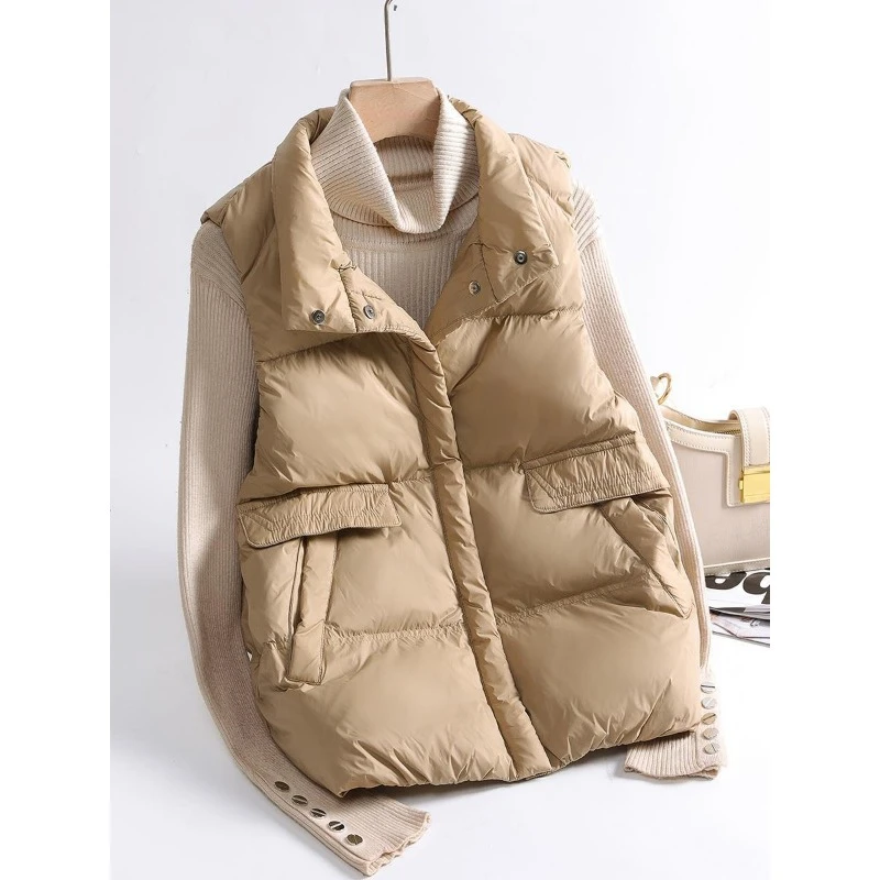 317919-f740c5.jpg S6ccedec16c8f46d78fe0481c2e0ef003V Autumn Winter Ultra Light Thin Duck Down Jacket Women Quilted Short Warm Basic Vest Casual Pocket Waistcoat Female Coat Mallzona