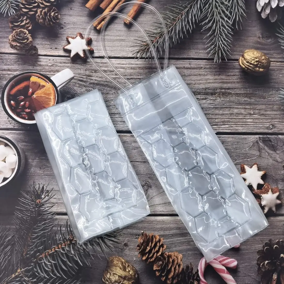 Ice Chiller Bag For Wine Bottle Cooler Party Red White Champagne Sparkling Gel Cooling Holder Freestanding