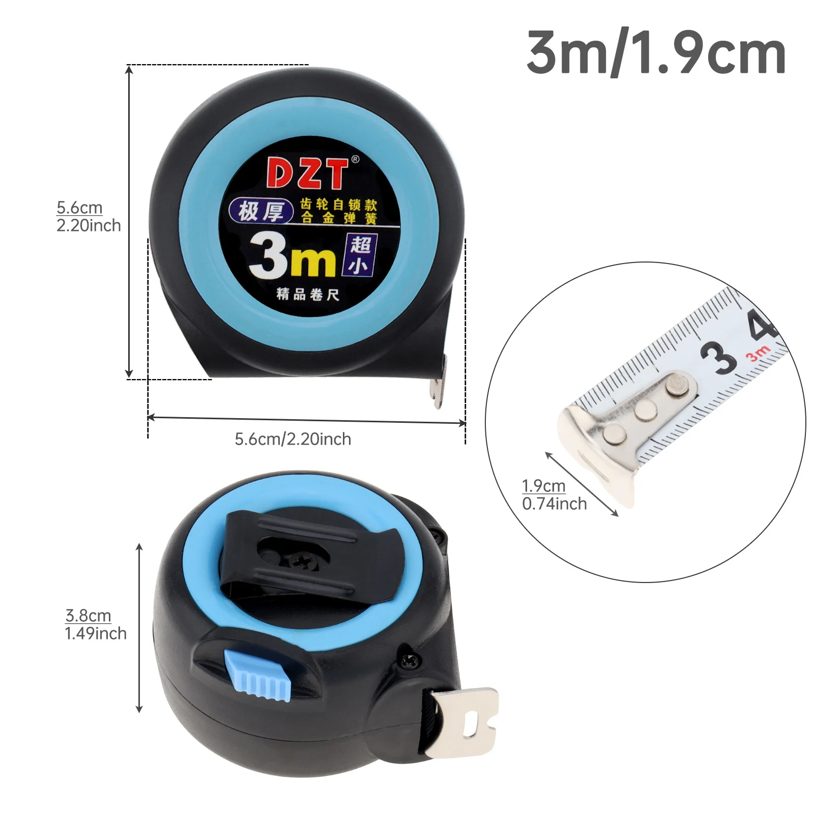 Tape measure measuring tape measuring ruler Steel Tape Measure 3 / 5 / 7.5 10 Meters Thickened Self-locking Rubberized Woodworking Tool Rulers Precise and Clear