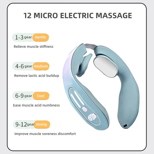 K05 Portable Neck Massager Heating Function Heated Neck Massage Pulse  Therapy Cordless Intelligent Massage Tool for Neck Pain Relief Wholesale