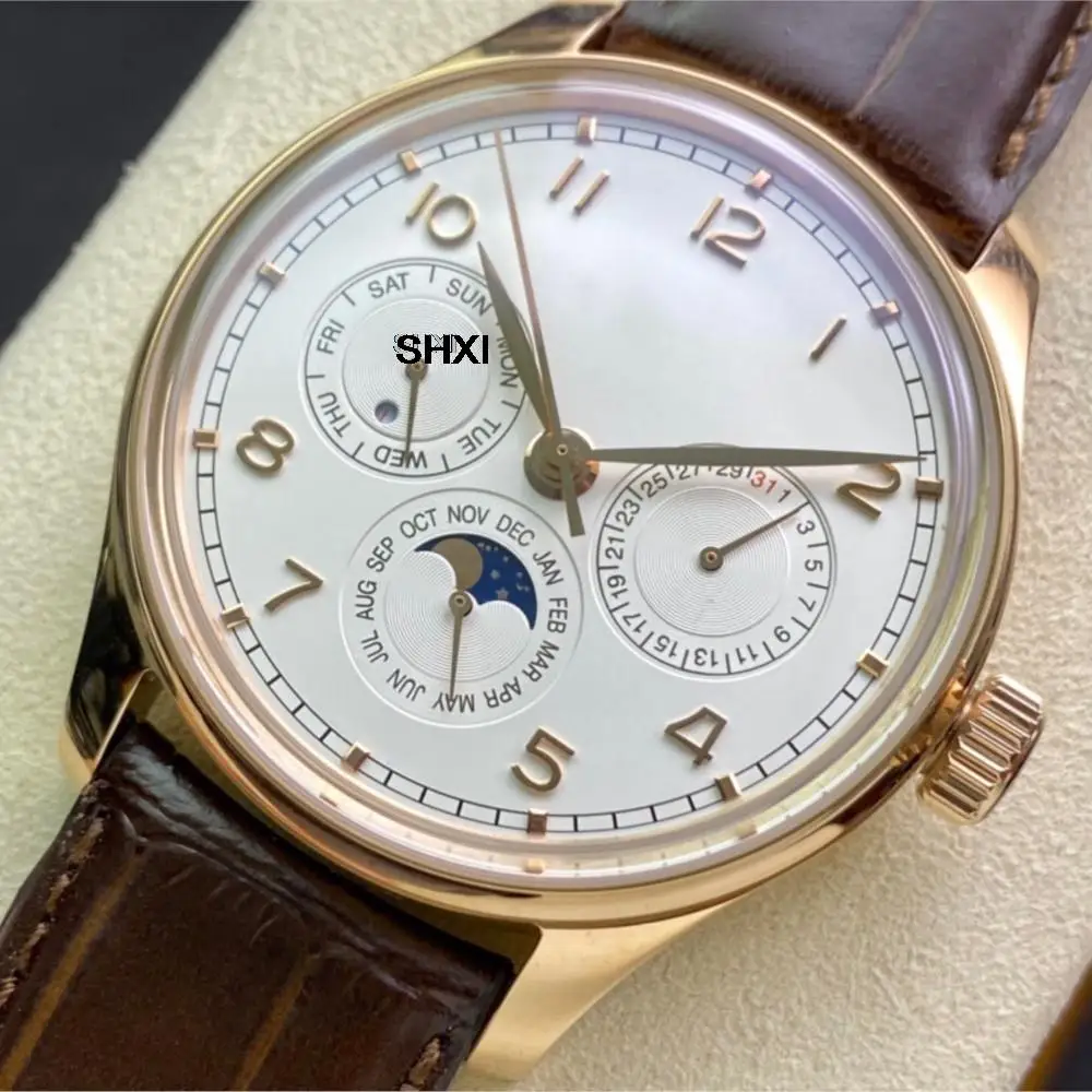 

SHXI Multi function IWOEIN Moon phases and perpetual calendar luxury mens watches with size 42mm