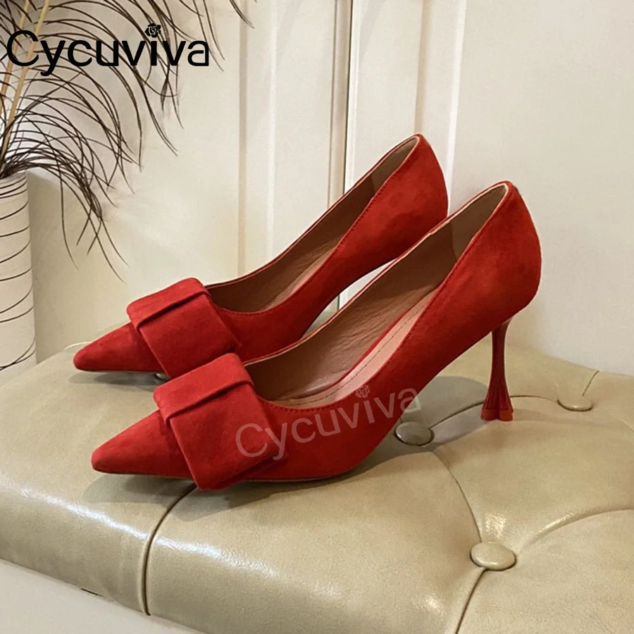 

Luxury Brand Women Pumps Suede Leather High Heel Braid Party Shoes For Woman Spring Point Toe Gladiator Shoes Office Formal Mule