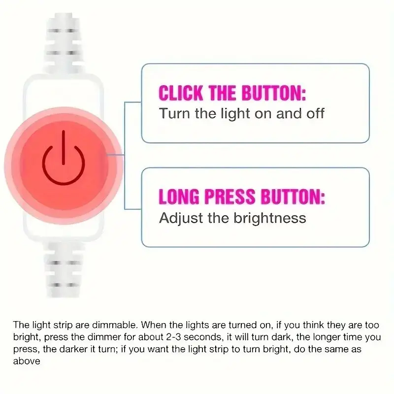 USB-Powered LED Strip Light with Touch Dimmer