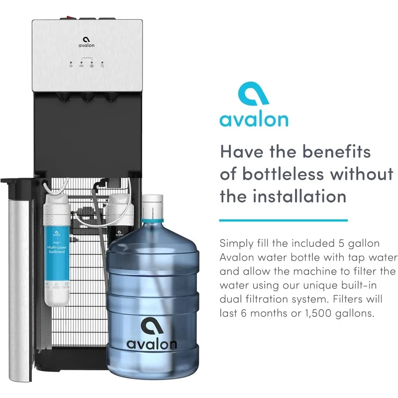 Avalon A3F Bottom Loading Water Cooler Dispenser with BioGuard-3 Temperature Settings-UL-Filtered 6