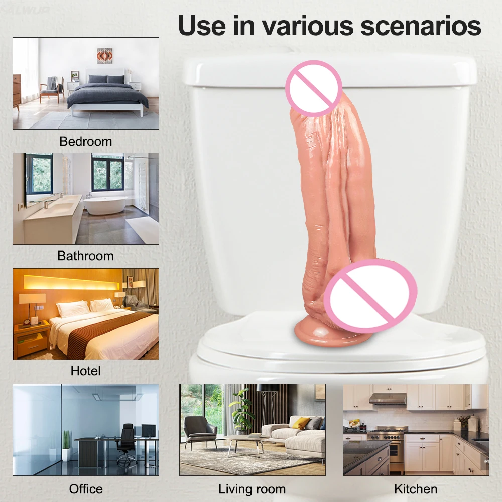 Realistic Huge Thick Dildo for Women Skin Sliding Foreskin Sex Machine Dick Anal Vaginal Stimulation Big Penis Sex Toy for Women