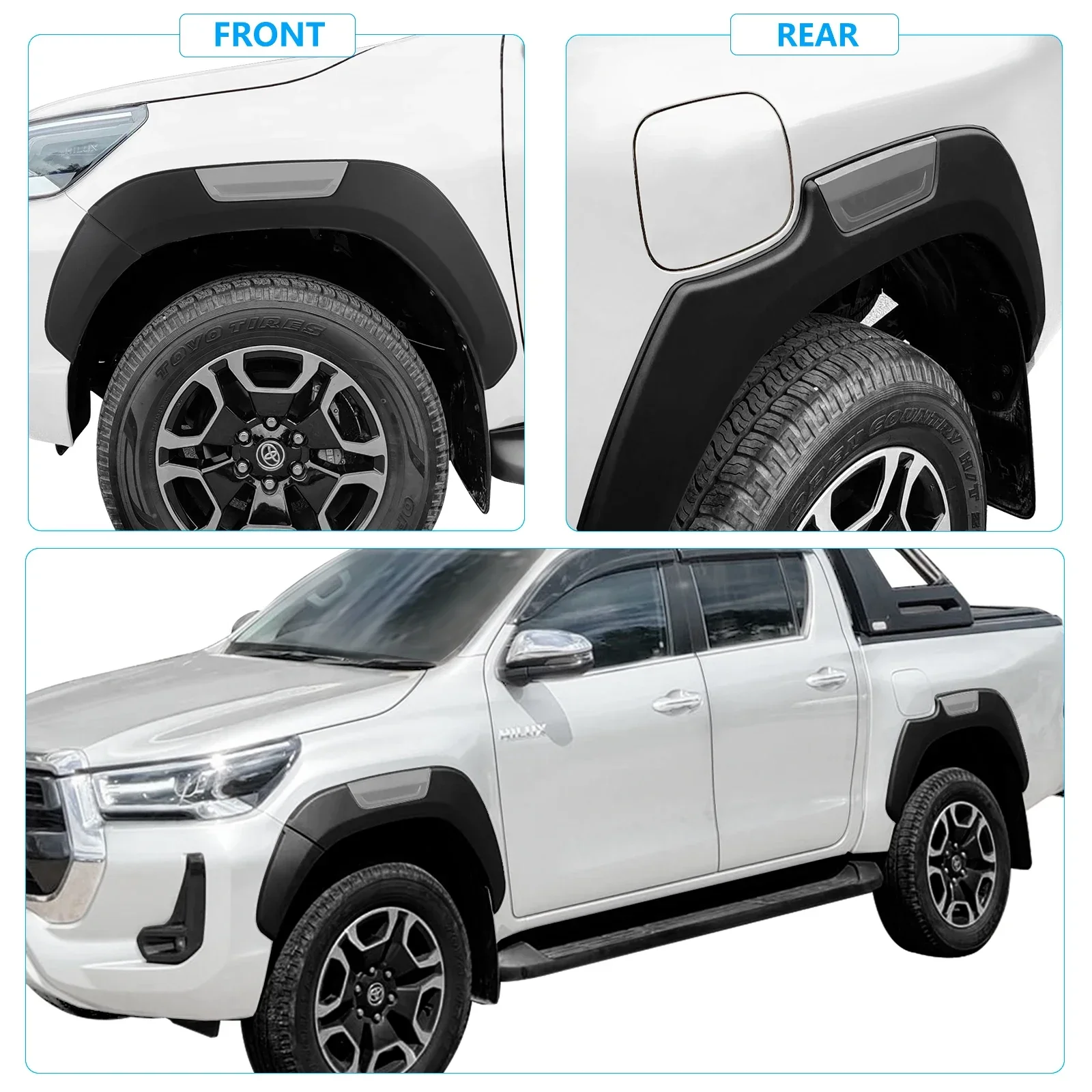 トヨタ　新型ハイラックス　マッドガードセット 送料込（北海道沖縄別）新型ハイラックス マッドガード トヨタ TRD 純正 リア右用1枚 泥除け 即納 TOYOTA HILUX GUN125