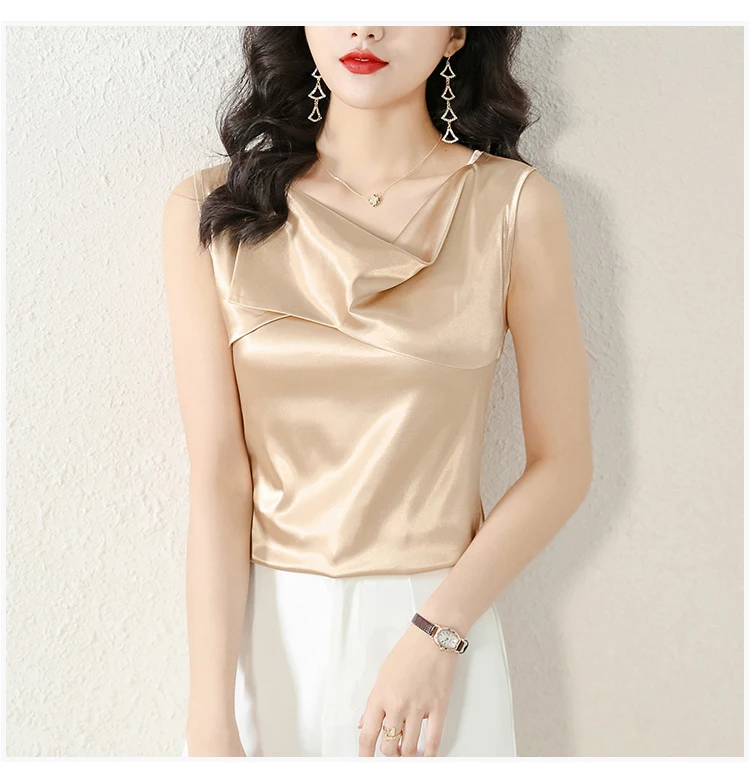 nylon camisole Women Satin Camisole Vests Vintage Simple Sexy Crop Top 2022 Spring Summer White Basic Sleeveless Shirts Women Casual Clothing green cami