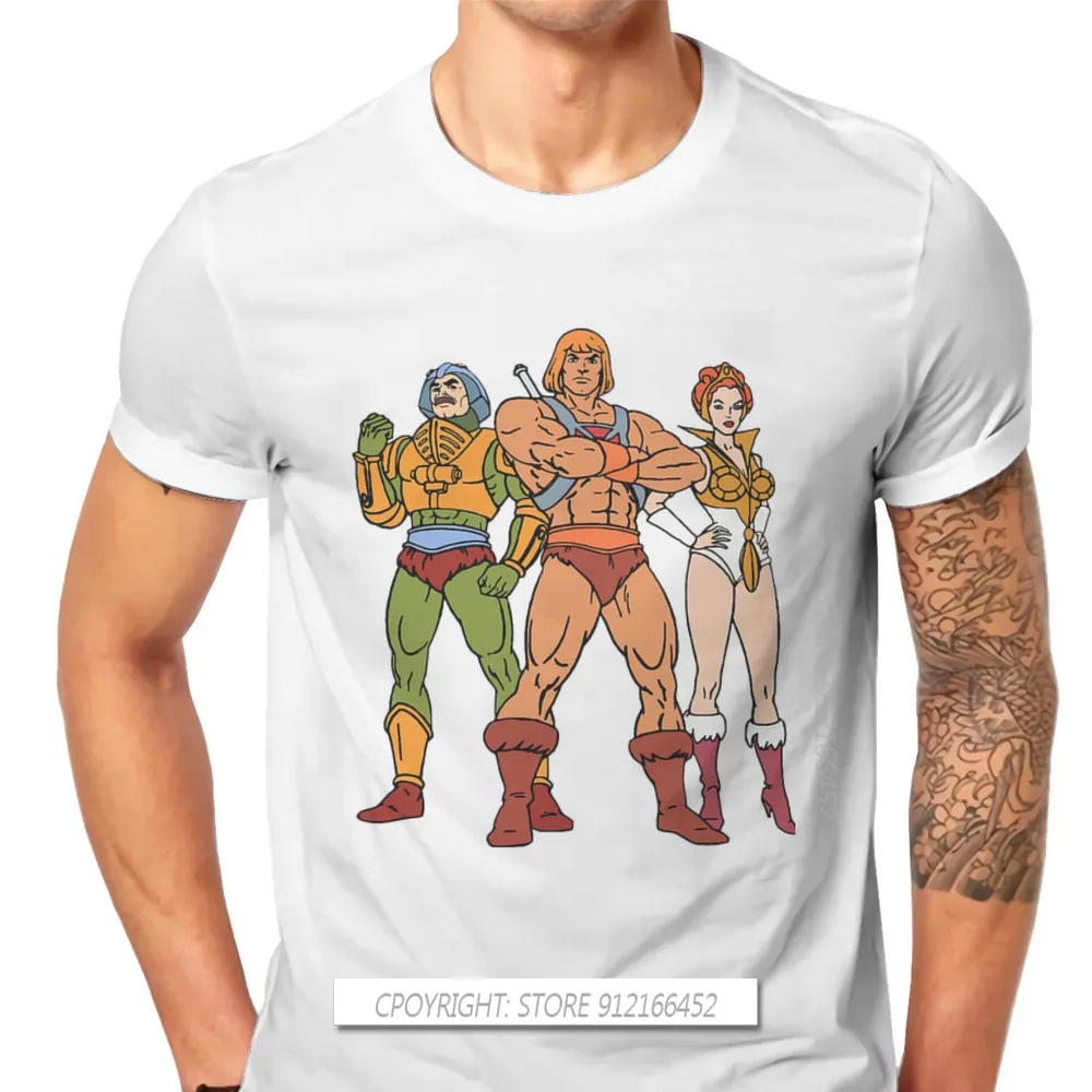 Maglietta A Tre Girocollo Motu He-Man And The Master Of The Universe Battle Cat Maglietta In Cotone Anime Con Teschio Grigio Vestiti Da Uomo