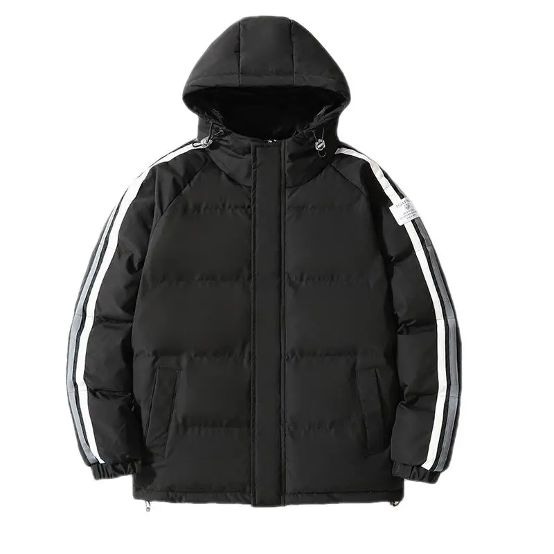 2022 Winter New Hooded Padded Jacket Thicker Warm Padded Jacket Men Winter Men Padded Jacket Striped Jacket