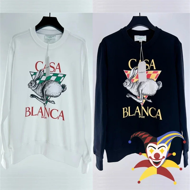 

Rabbit Print Casablanca Sweatshirts Men Women 1:1 High Quality Oversized Hoodie Crewneck