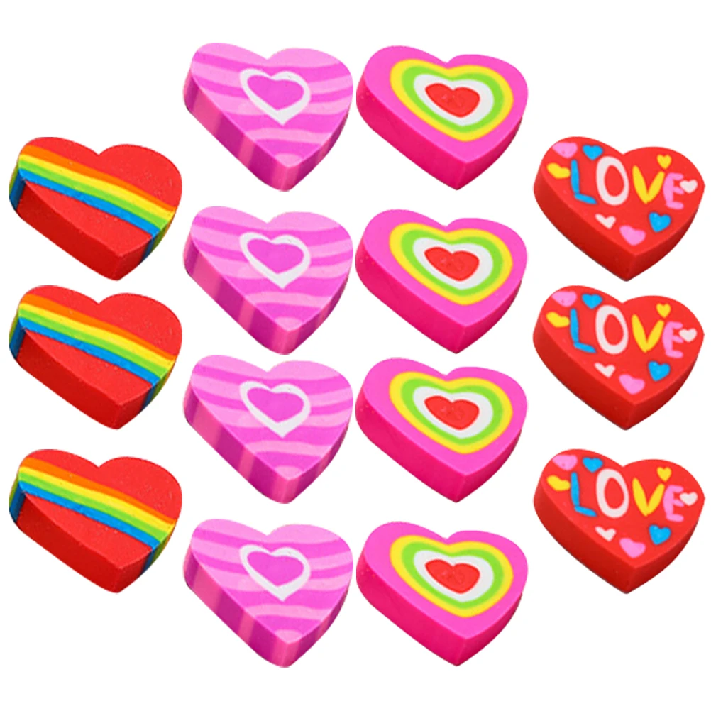48 Pcs The Gift Heart Eraser Mini Erasers Small Prize Fun For Heart Erasers School Supplies Bulk Classroom Kids Painting Toddler 5