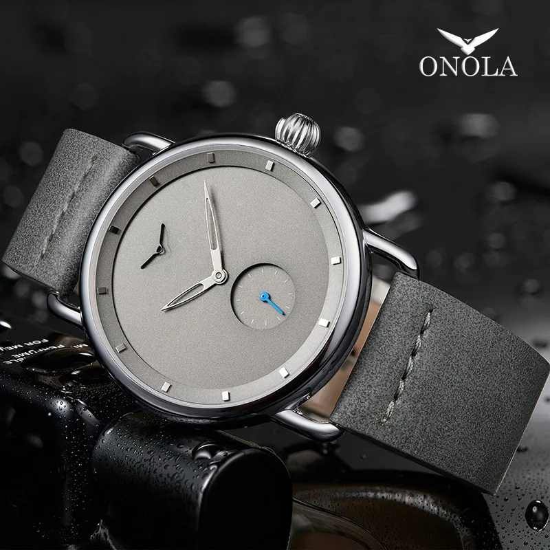 

ONOLA Simple Fashion Watch For Mens Luxury Leather Strap Business Quartz Wrist Watch Waterproof AAA Watch Man Reloj Hombre 2023