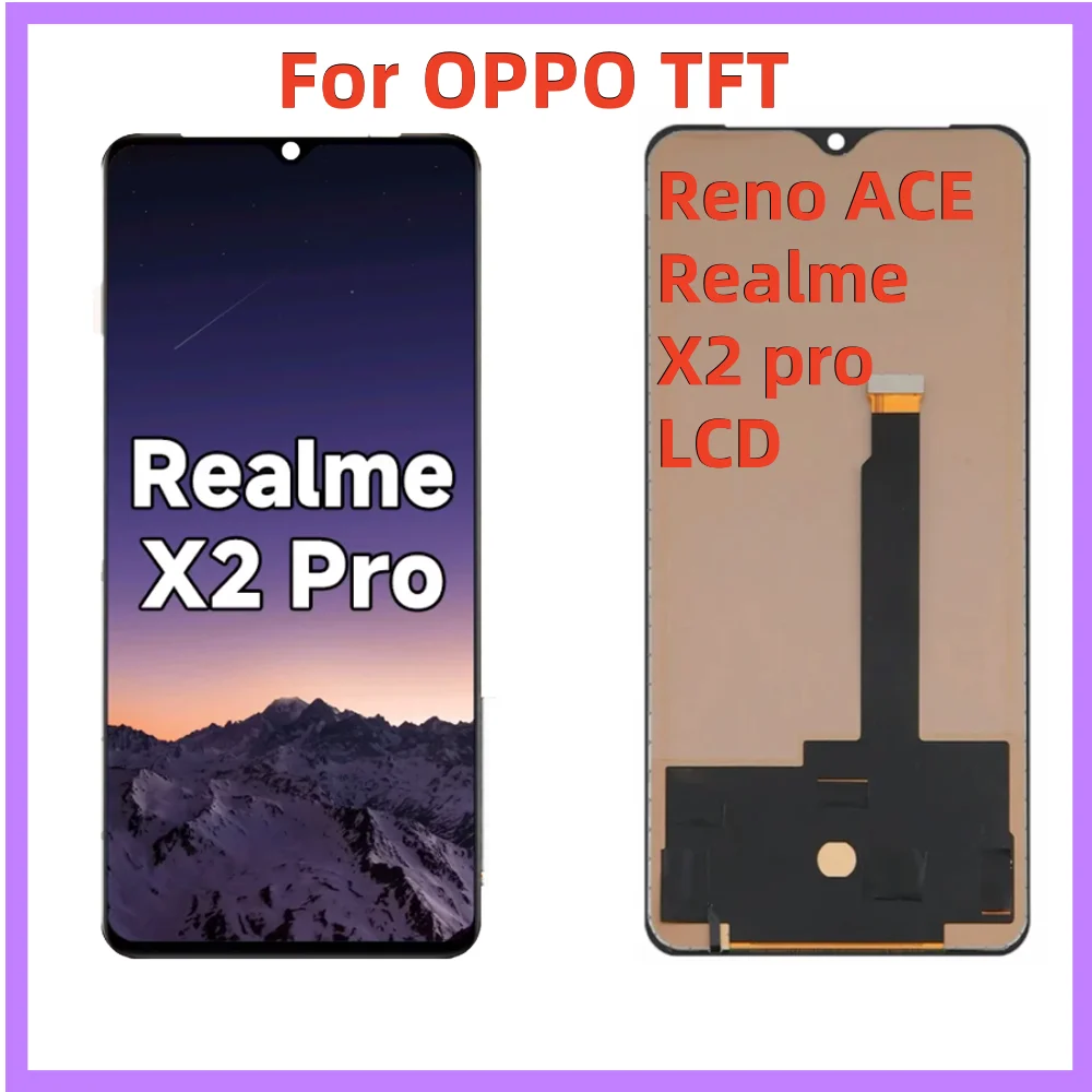 

ЖК-дисплей 6,4 дюйма TFT для OPPO Realme X2 Pro rmx830, сенсорный экран в сборе, сменный аксессуар для OPPO Reno ACE, ЖК-дисплей