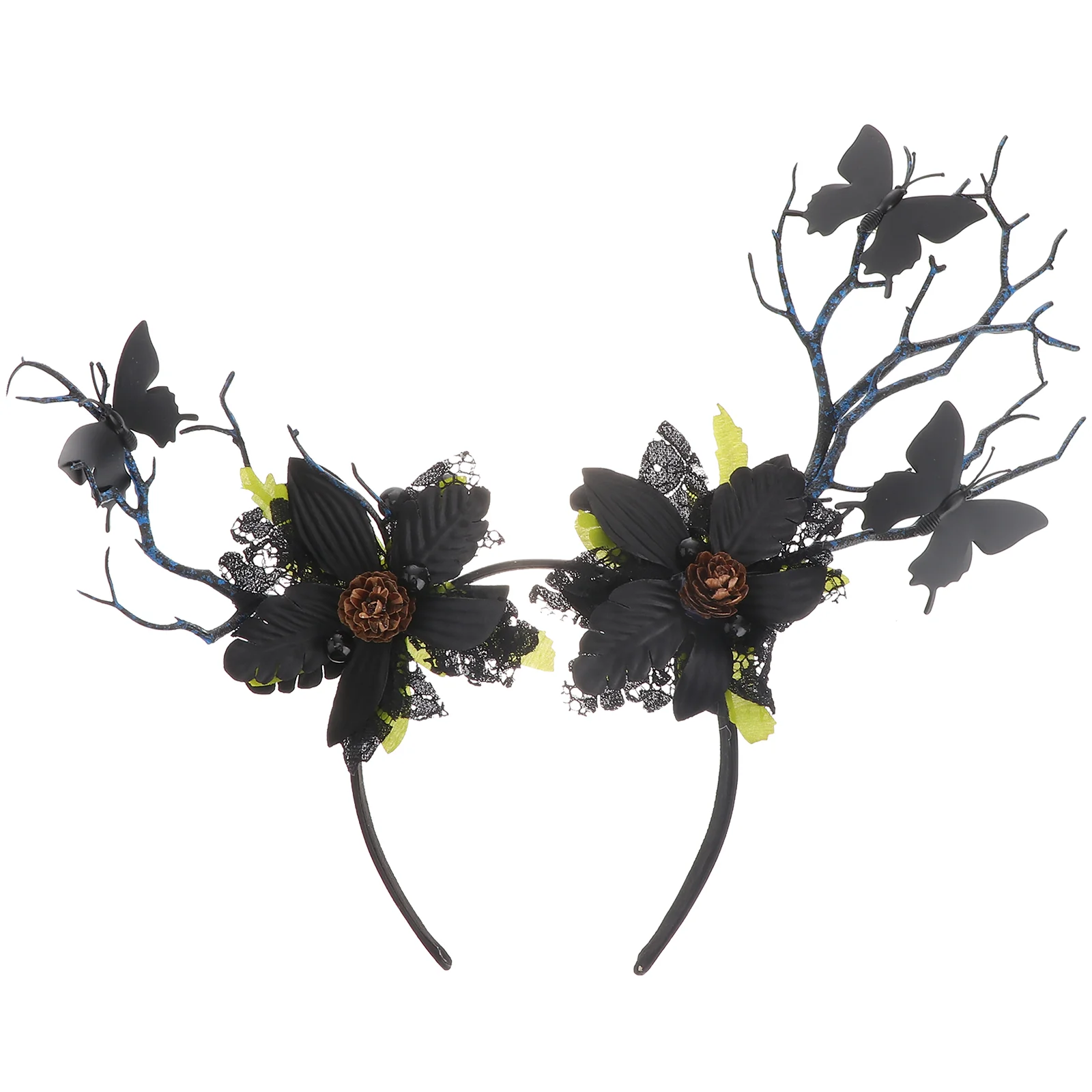 

Deer Antler Flower Crown Headbands Vintage Butterflies Branch Elk Horn Headband Hairband Deer Antlers Headpiece Photo Props for