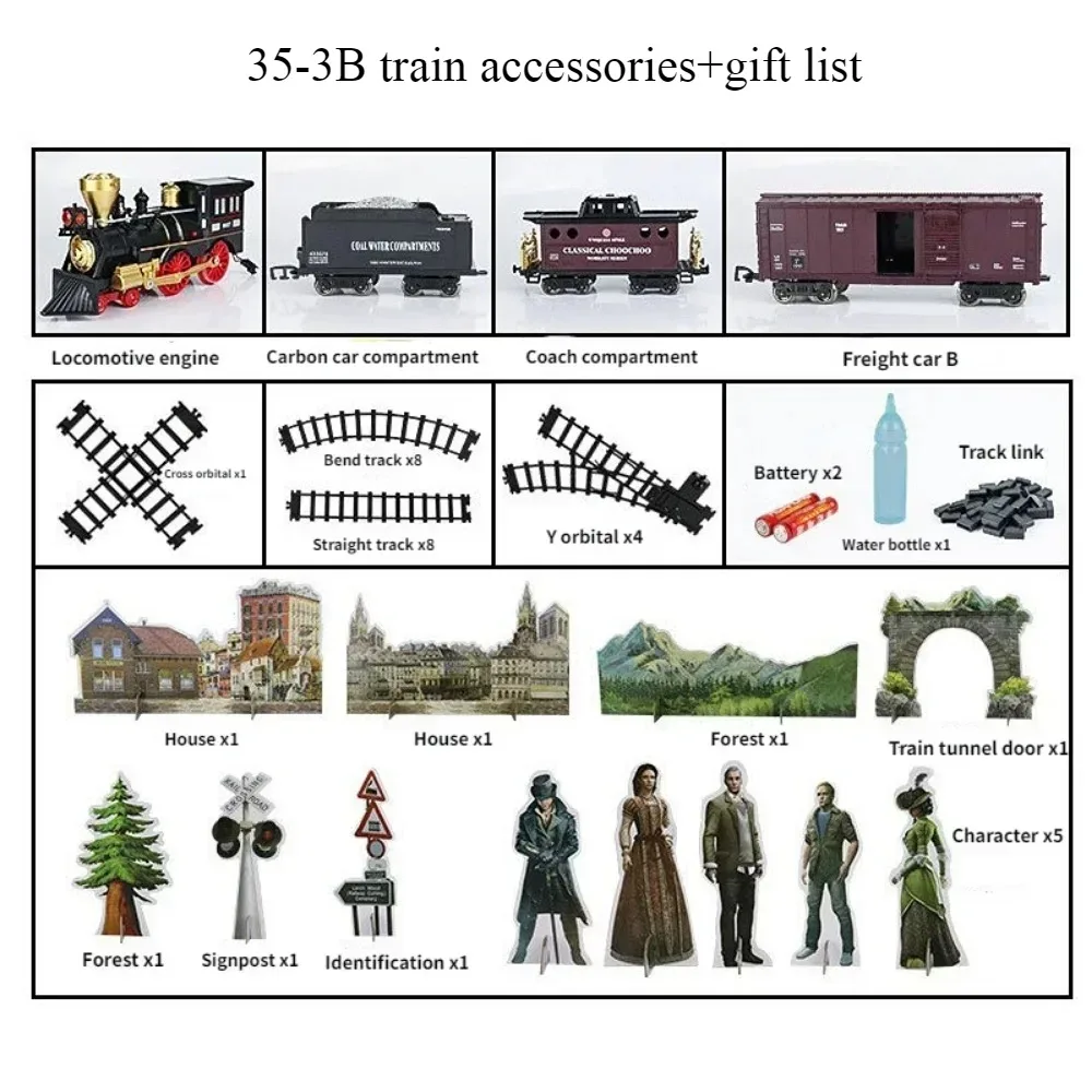 Simulation Retro Steam Train Remote Control Electric Stepless Speed Add Water and Smoke Train Children's Toys Gift
