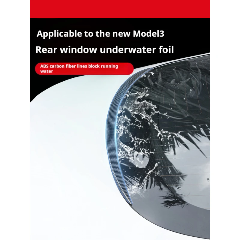 

Suitable For Tesla Model 3 Modified Tail Wing Car, Rear Window Windshield, Water Wing Decorative Accessories Ya God Artifa