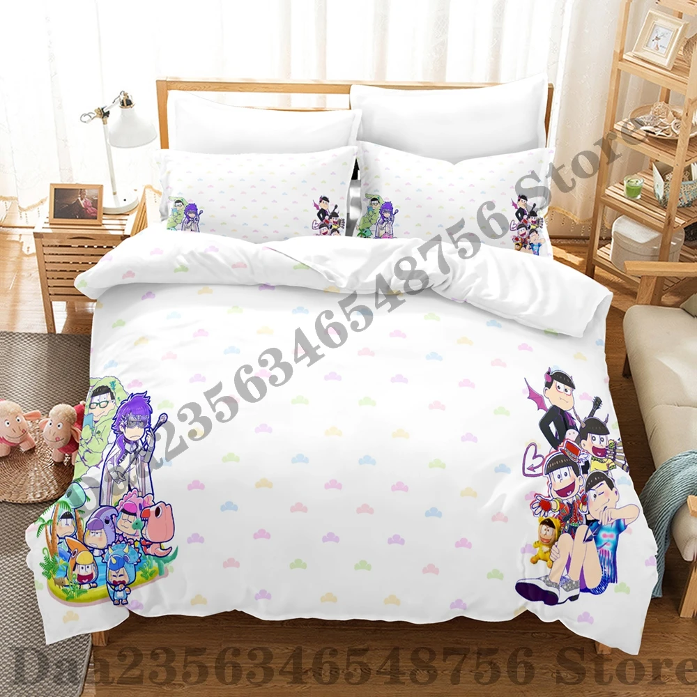 2024 Osomatsu San Bedding Set Single Twin Full Queen King Size Bed Set Adult Kid Bedroom Duvetcover Sets 3D Anime Bed Sheet Set 5