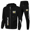 2024 casual top versatile Men's sports set hooded sweatshirt and pants with cat logo printed running fitness 2 pieces 1