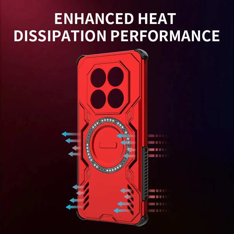 Shockproof Hybrid Dual Layer Magnetic Ring Stand Case with Slide Cover