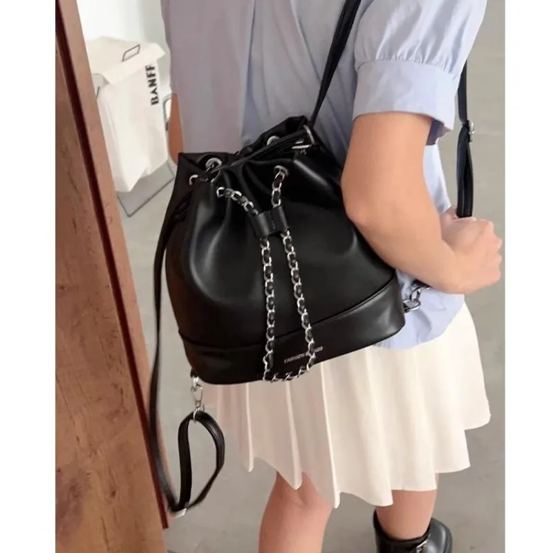 Xiuya Silver Fashion Womens Backpack Leather Korean Fashion Simple Summer Small Shoulder Bag Elegant Aesthetic Female Backpack