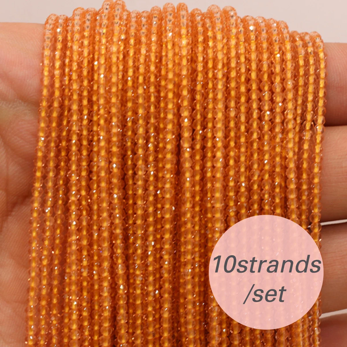 10 stränge/lot Facettierte Spinelle Stein Glas Perlen Runde Micro Kristall Lose Perlen für Armband Halskette Schmuck Machen Zubehör – Detail 4
