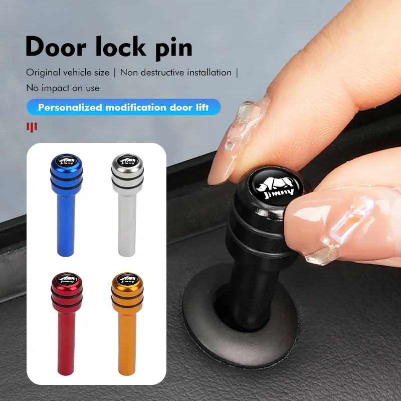Car Security Door Lock Pins Aluminum Universal Auto Interior For Suzuki Jimny jb23 jb64 jb43 jb74 jb53 jb32 car interior accessories car door lock pins