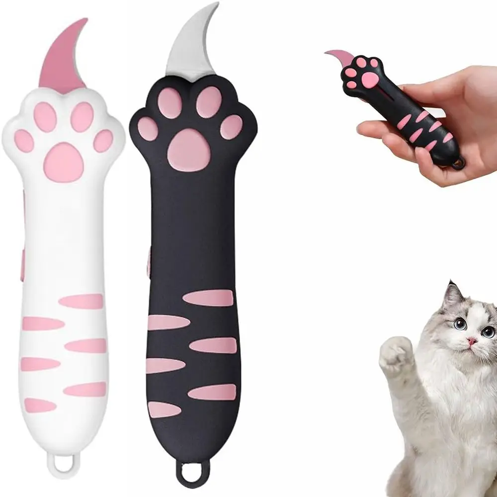Creative Cat Paw Box Cutter Portable Plastic Cat Box Paper Cutter Paper Cutting Tool Retractable Letter Opener Gift Opener
