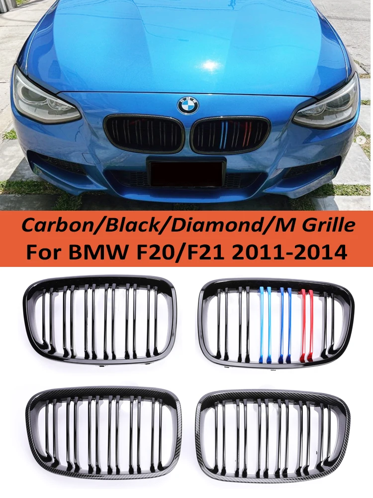 Carbon Fiber Front Kidney Grill Grille For BMW F20 F21 118I