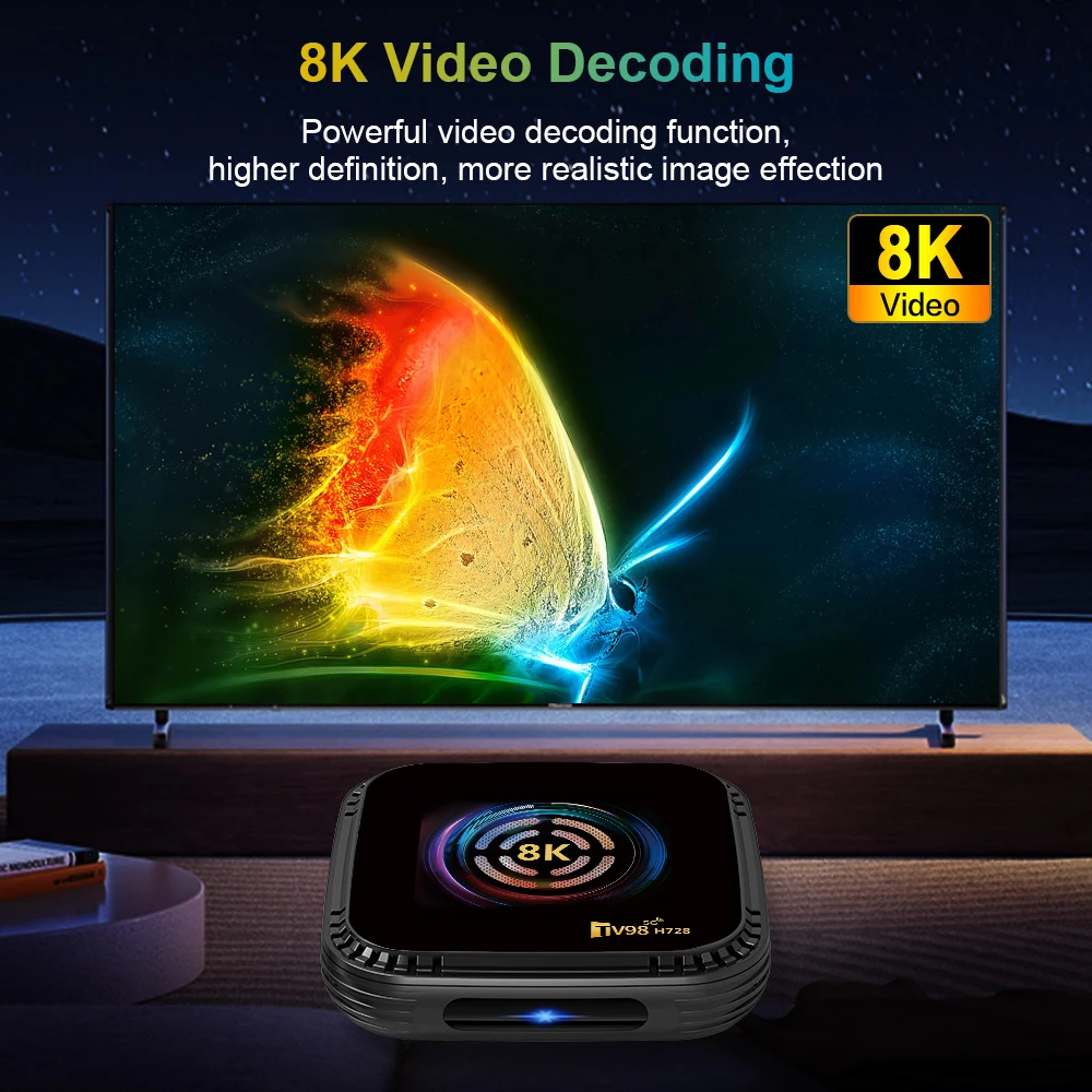 H728 TV Box Android 14 Original 2025 Global Version 8K Octa Core Dual Wifi 6 BT5 USB3.0 1000M Media Player 4K Voice Set Top Box 3
