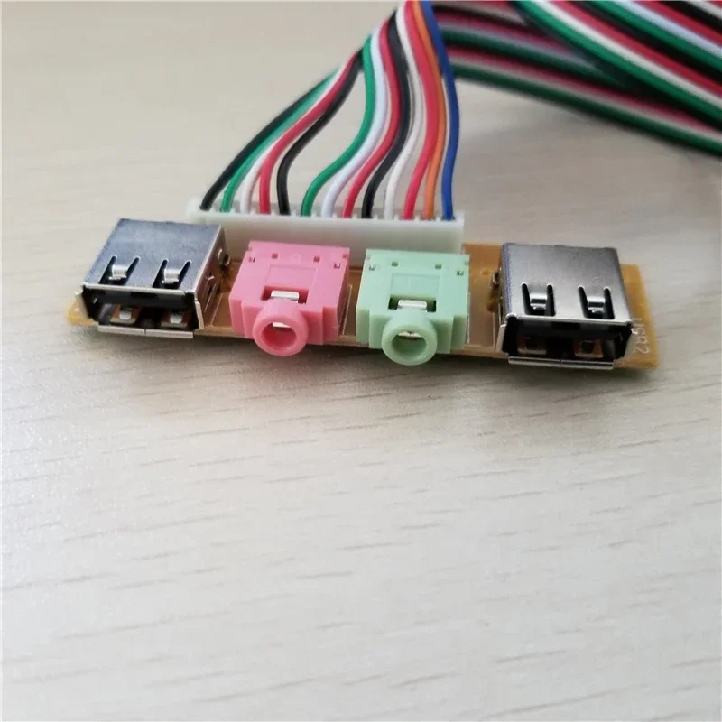 Computer Chassis Front Panel USB/Audio Connector Cable Dual USB Dupont Adatper to  Interface Data Extension Power Wire