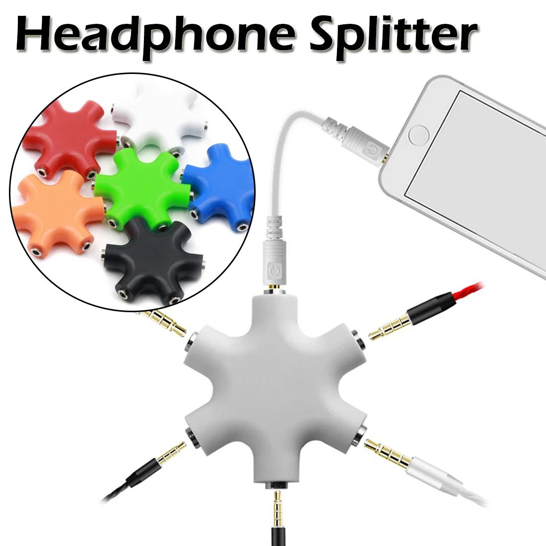 5-Way 3.5mm Audio Splitter Cable
