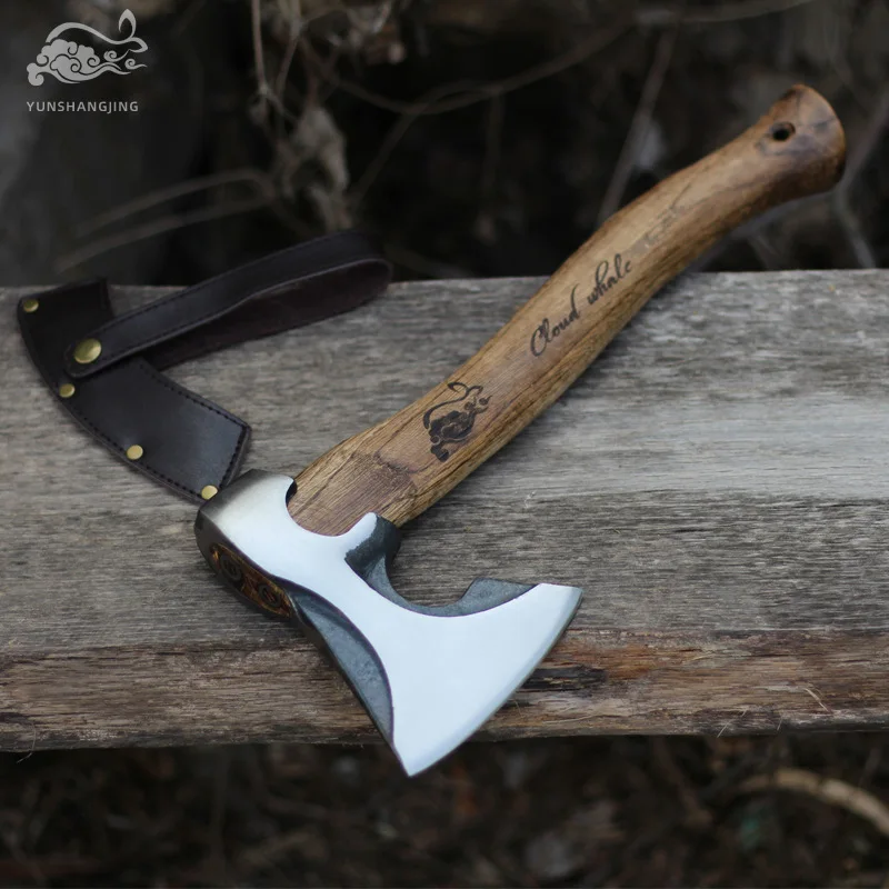Outdoor chopping wood, cutting trees, camping, chopping bones, home use, handmade, refined steel forging, dragon whistling axe 2