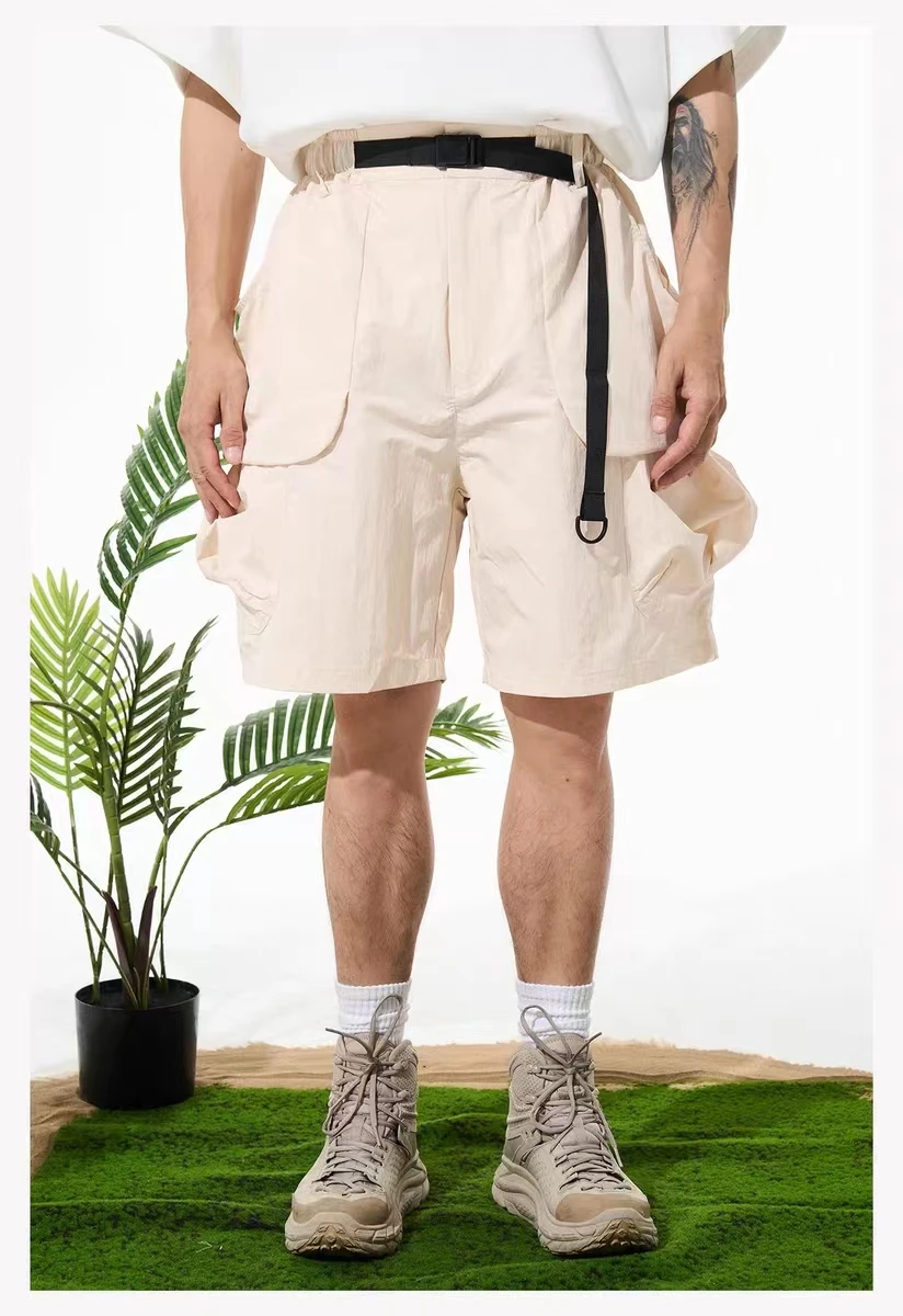 Subtraction of 23ss Cargo shorts nylon polyester material 3d pockets layering design waist adjustment gorpcore urban outdoor