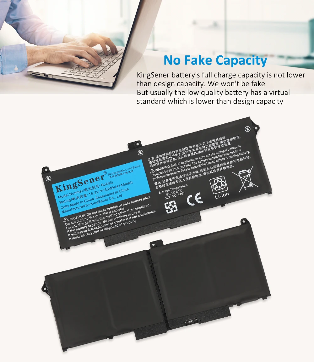 Bateria do Portátil Precisão Dell Série 3560 01k2cf 075x16 15.2v 63wh 4145mah Kingsener-rj40g - Imagem 3