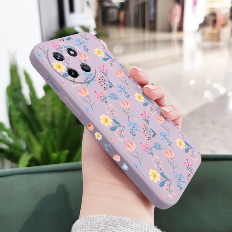 Brilliant Floral Liquid Silicone Phone Case Cover