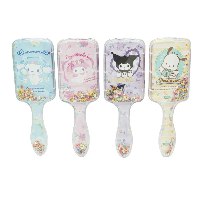 Hairdressing Comb Massage Comb KT Sanrio Disney Square Long Handle Flowing Sand Pacha Dog