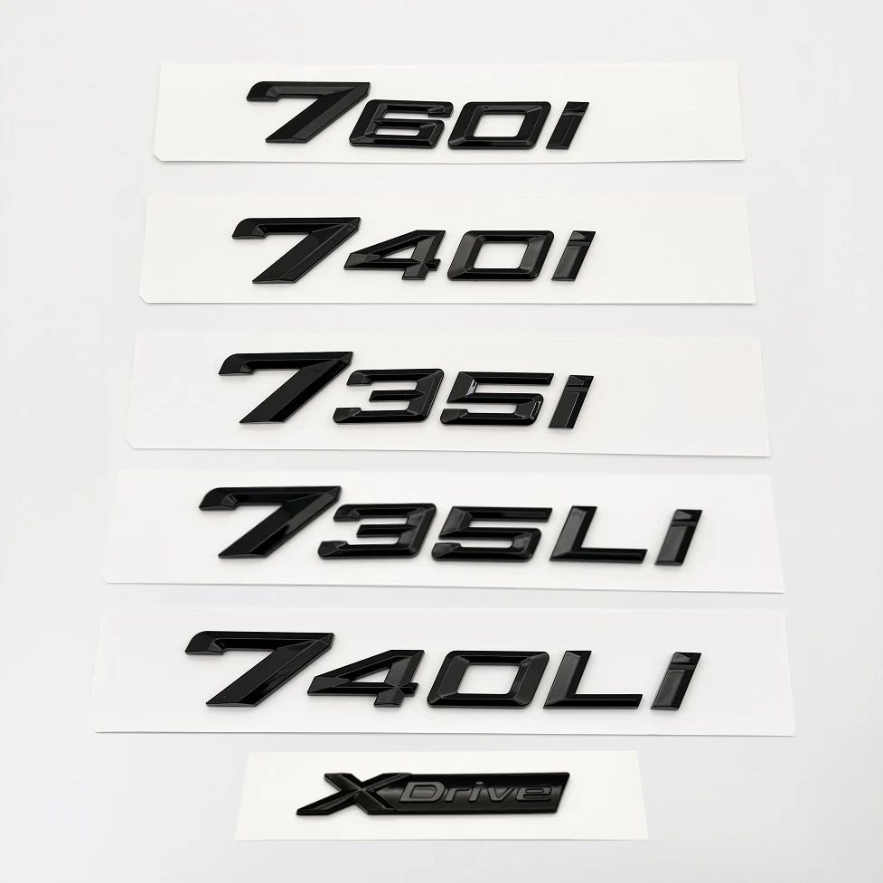 2023-Glossy-Black-Letters735i-740i-760i-735Li-XDrive-Emblem-for-BMW-New ...