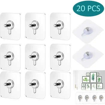 접착식 못 벽 후크, 강력한 포스터 나사 스티커, 벽 후크, 옷장 캐비닛 선반 페그, 주방 욕실 행거